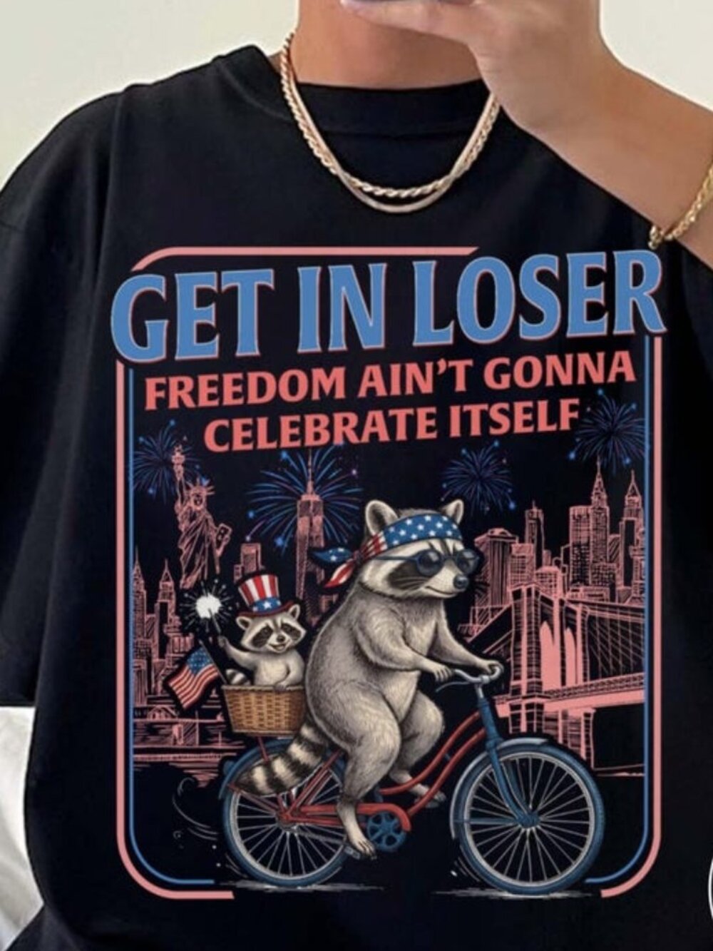 Sarcastic Raccoon 4th of July T-shirt, Funny Patriotic Tee
